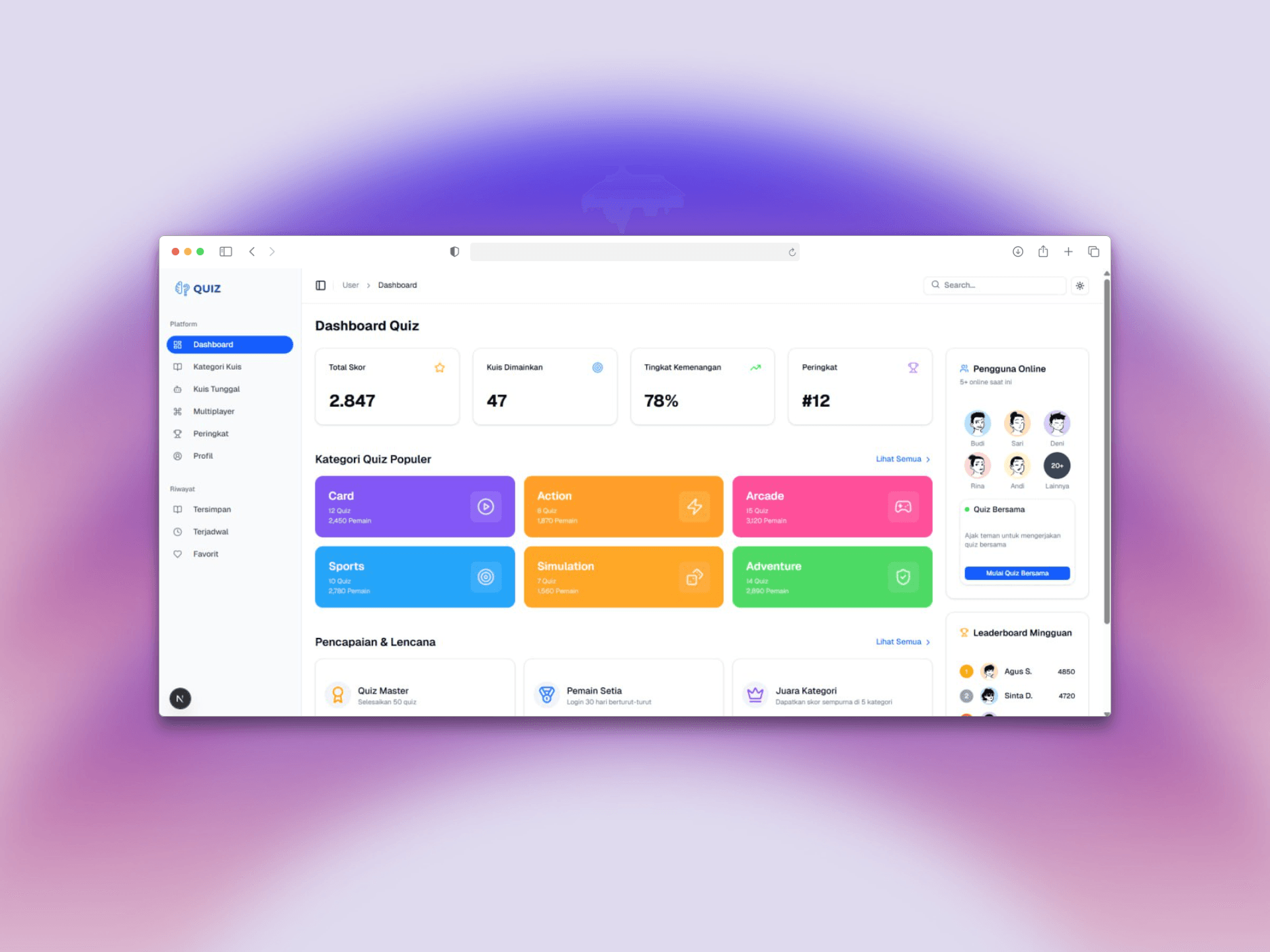 Quiz Web preview